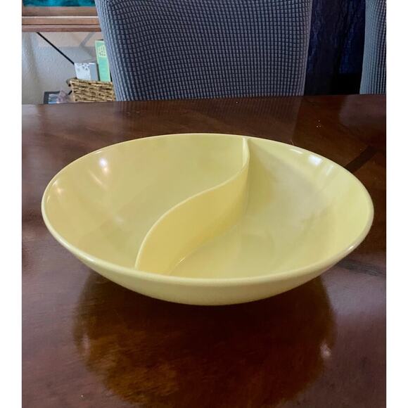 Vintage Yellow Windsor Melmac Divided Serving Bowl Mid-Century Modern Bowl - Picture 2 of 6